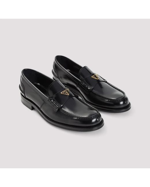 Prada Black Leather Loafers for men