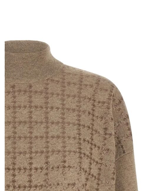 Brunello Cucinelli Natural Sequin Sweater