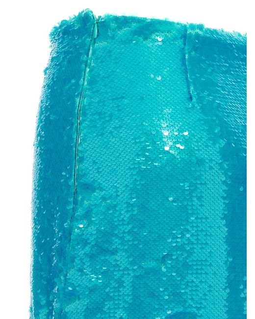 Ganni Blue Sequin Midi Skirt