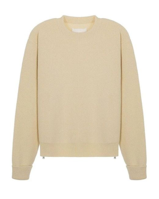 Jil Sander Natural Ribbed Knit Sweater