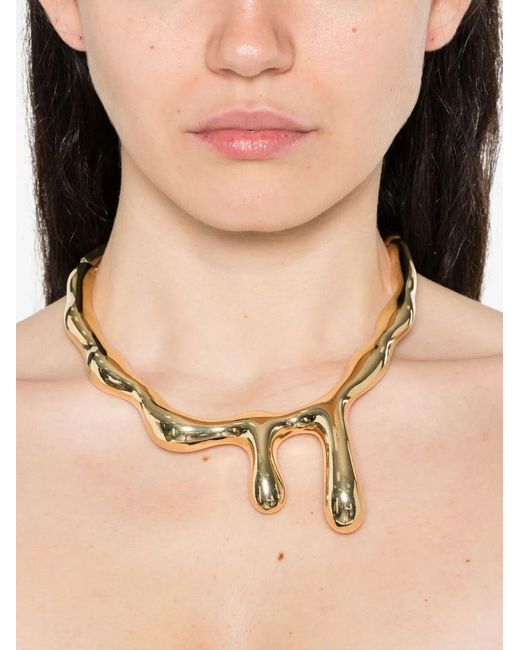 Vivynrosa Metallic "Lulu" Fluid Block Necklace