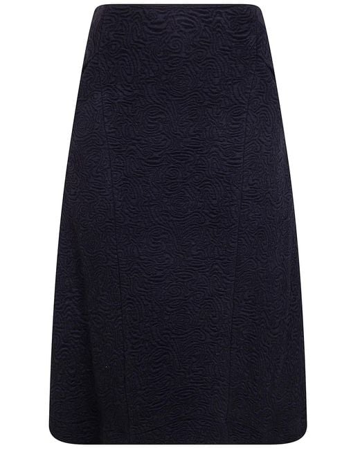 Dries Van Noten Blue "Husosy" Flared Midi Skirt