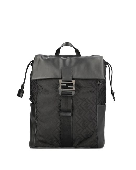 Fendi Black Baguette Backpack