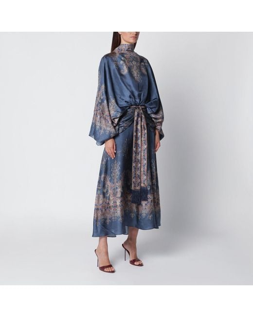Zimmermann Blue Valiant Silk Long Dress