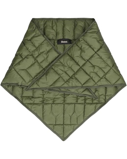 Herno Green Quilted Ripstop Laminar Scarf for men