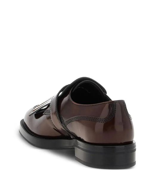 Church's Brown Piper Leather Loafers With Fringe & Buckle Detail