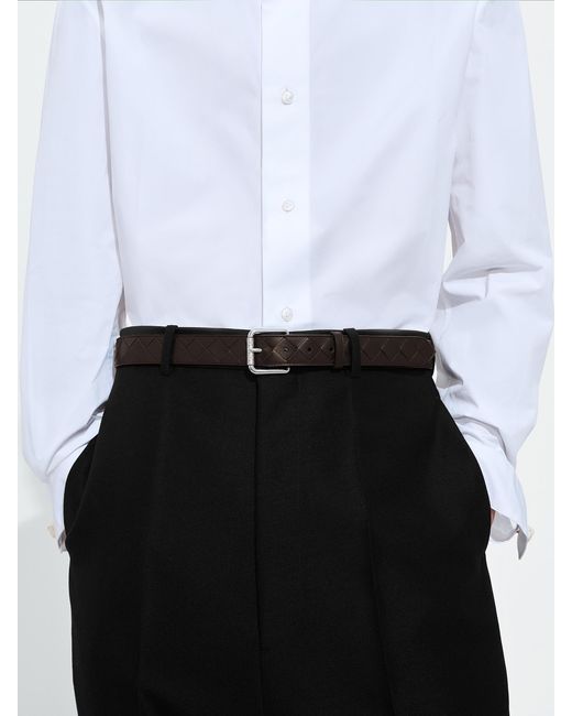 Bottega Veneta Black Intrecciato Belt for men