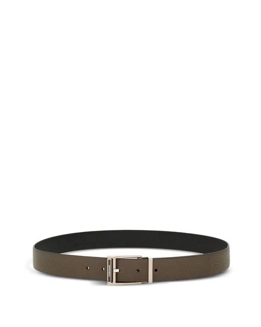 Ferragamo White Reversible Leather Belt for men