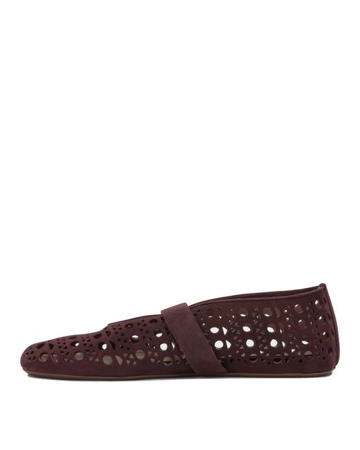 Alaïa Brown Alaia "Vienne" Mary Jane Ballet Flats