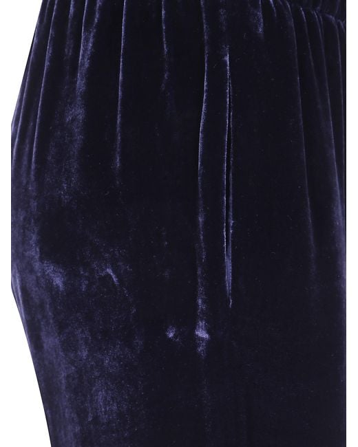 Antonelli Blue "Tazio" Velvet Silk Trousers