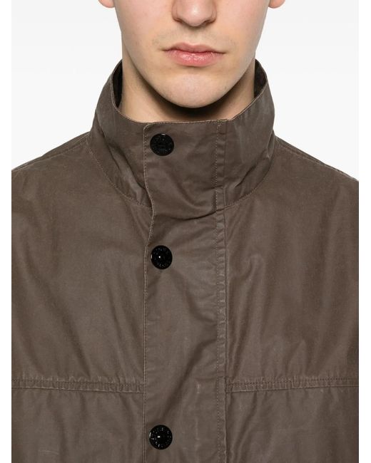 Stone Island Brown Polyester-Cotton Jacket for men
