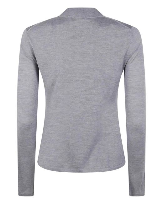 Max Mara Gray "Falesia" Silky Turtle Neck Sweater