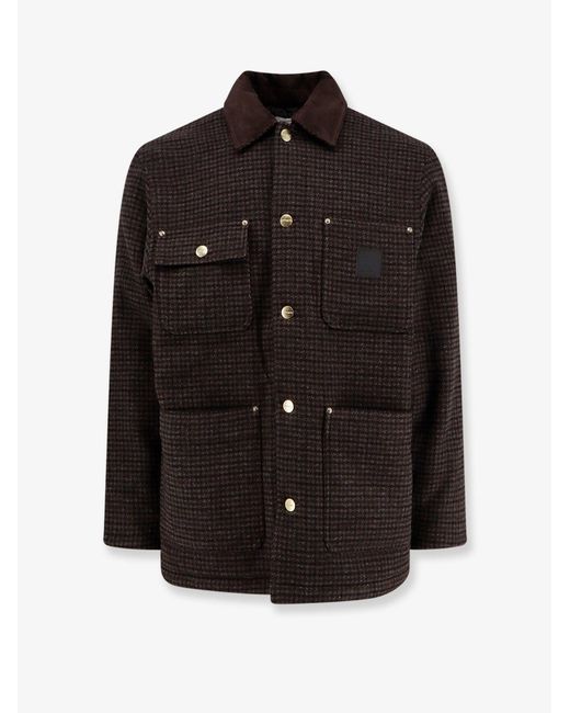 Carhartt Black Lowis Jacket With Houndstooth Pattern for men