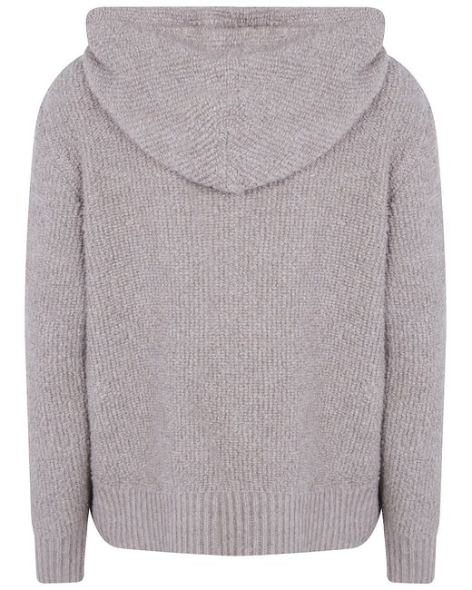 Fabiana Filippi Gray Shearling Bomber With Knit Back