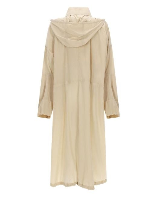 Sportmax Natural Long Raincoat With Hood