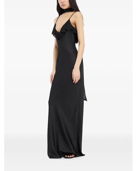 ROTATE BIRGER CHRISTENSEN Black V-Neck Slip Dress