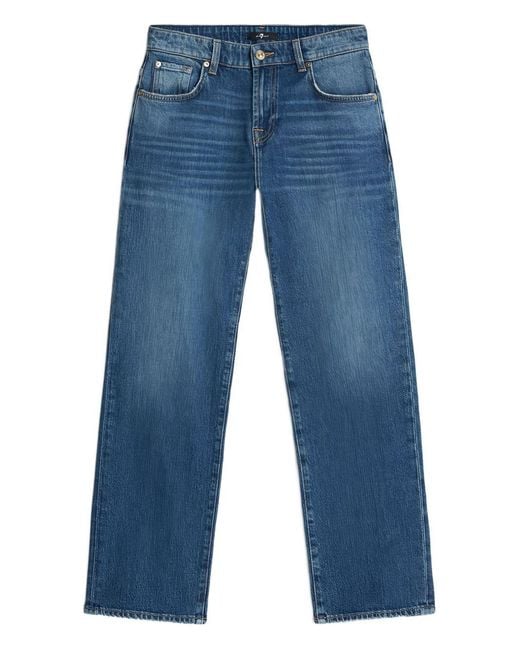 7 For All Mankind Blue "Calie" Straight Explorer Jeans