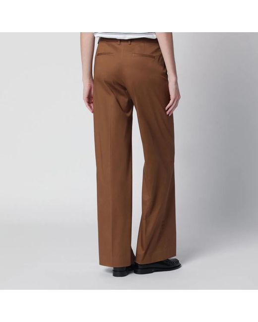 PT01 Brown Francoise Cottonblend Trousers