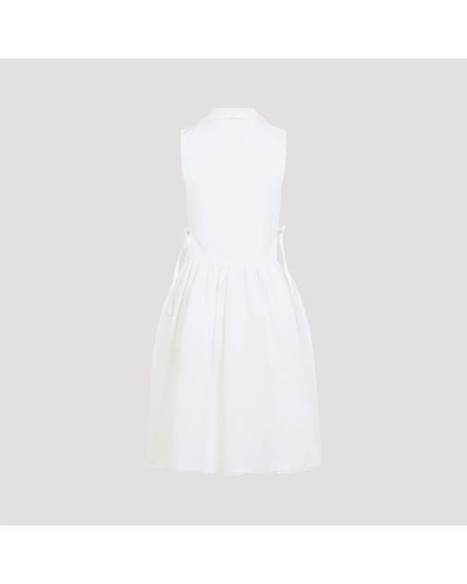 Miu Miu White Cotton Blend Mini Dress