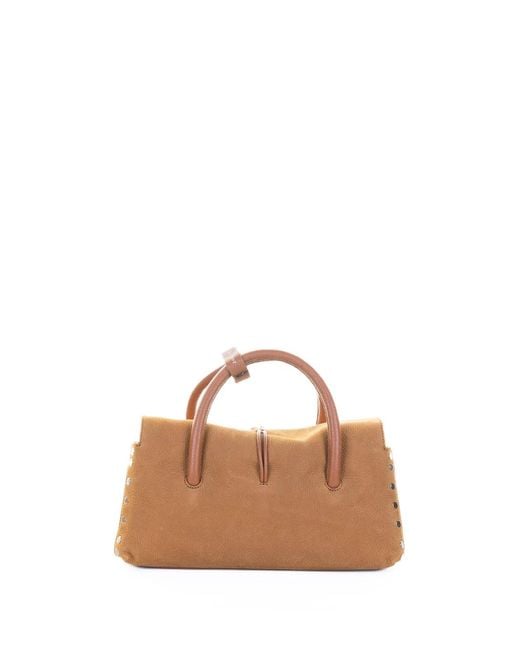 Zanellato Natural Dotta Jones Brandy Suede Shoulder Bag