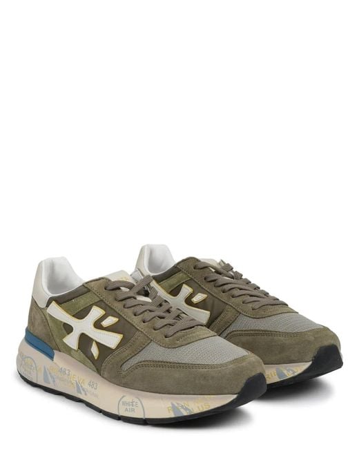 Premiata Green Calf Leather Sneaker for men