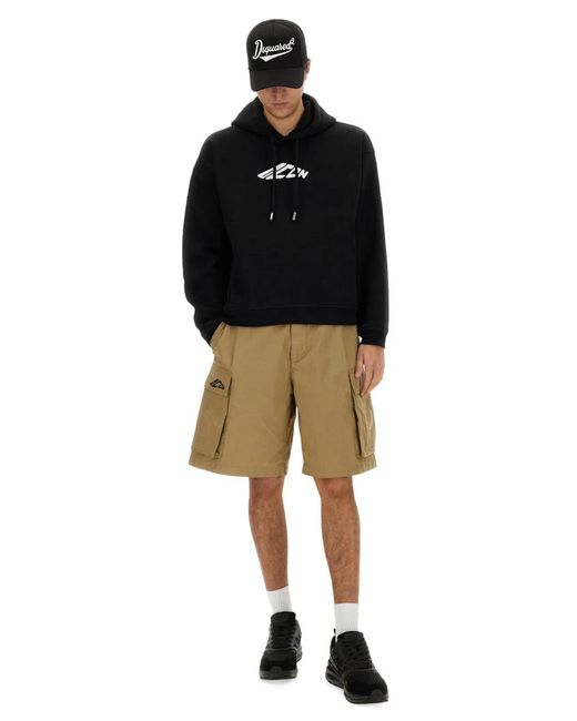 DSquared² Black Sweatshirt With Logo Print for men