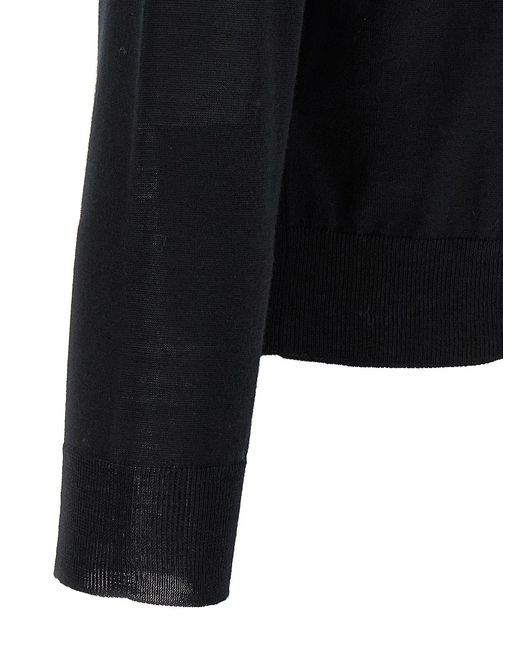 Valentino Garavani Black Logo Embroidery Sweater for men