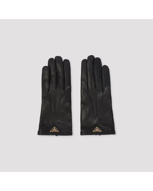 Prada Black Short Nappa Leather Gloves