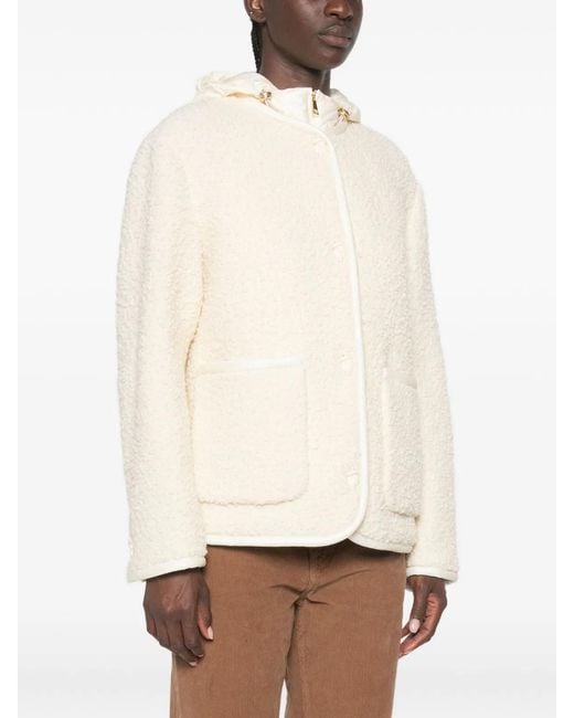 Moncler Natural Hylesine Hooded Bouclé Jacket