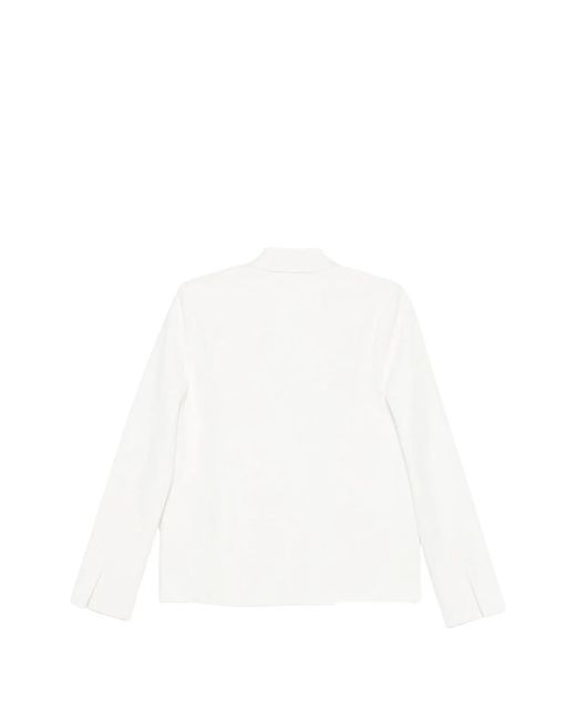 Mrz White Single-Breated Blazer Jacket