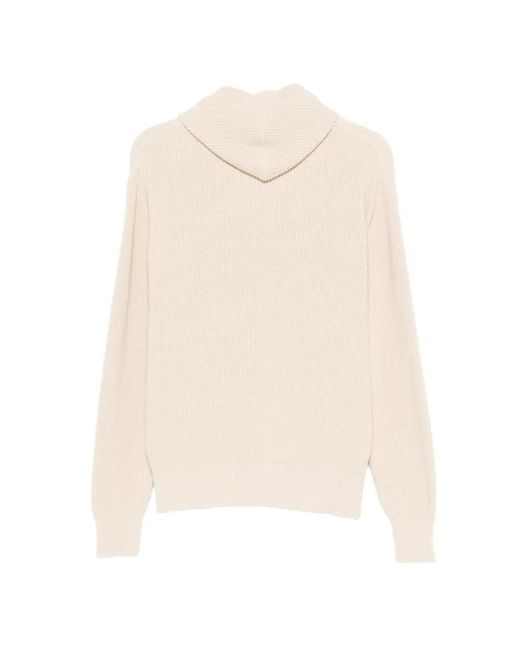 Lardini Natural Knitted Hoodie for men