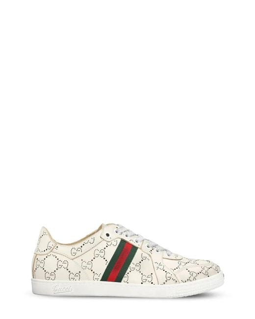 Gucci White Gg Web Sneakers