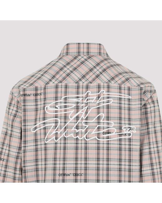 Off-White c/o Virgil Abloh Gray Flannel Cotton Shirt for men