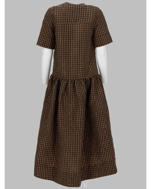 Ganni Brown Abito Con Scollo A V