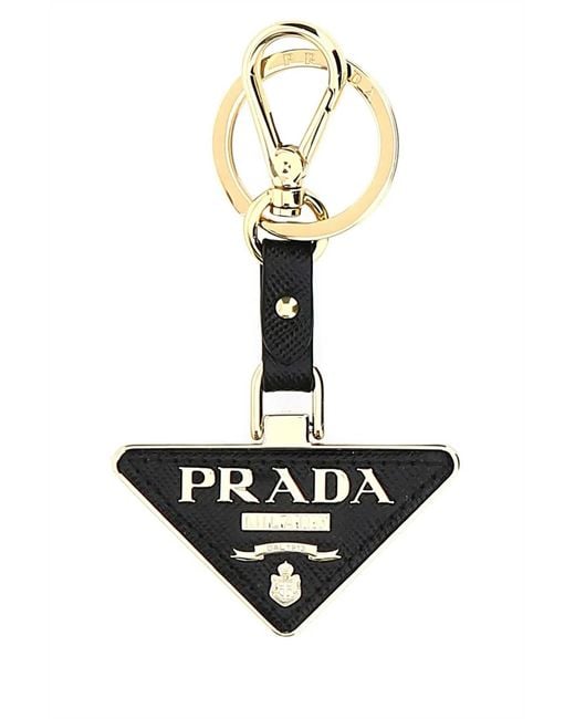 Prada White Leather Strap Snap Hook