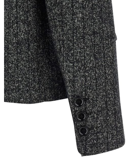 Dolce & Gabbana Black Dolce & Gabbana Striped Wool Blazer