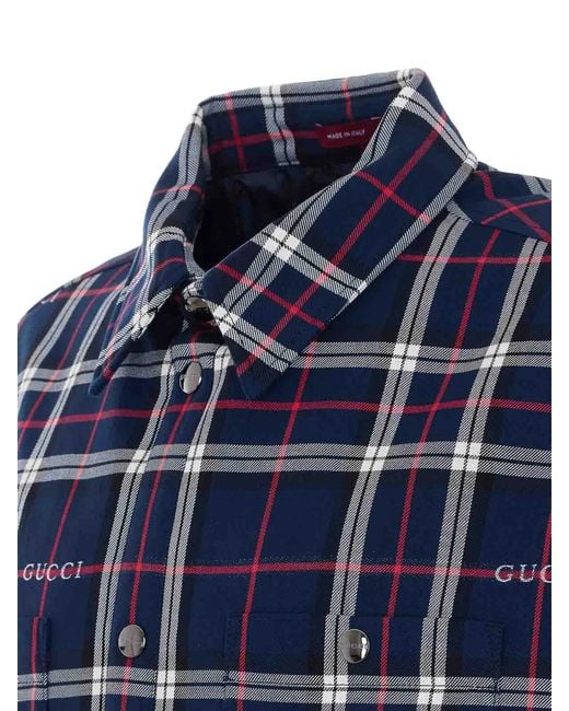 Gucci Blue Jacket With Frontal Buttons Closure for men