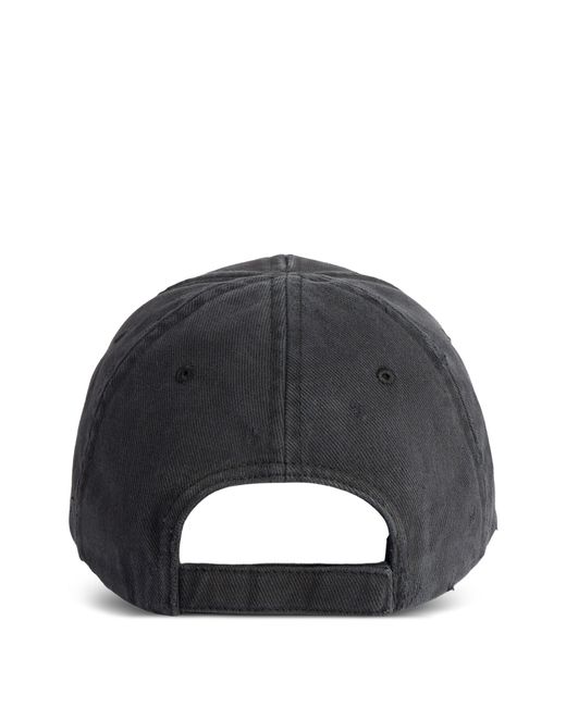 Balenciaga Gray Logo Embroidered Baseball Cap for men