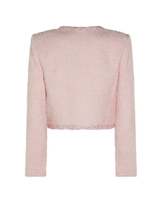 Self-Portrait Pink Bouclé Short Jacket