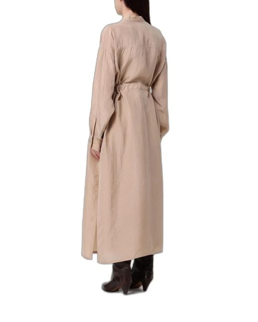 Fabiana Filippi Natural "Campagna" Belted Long Coat