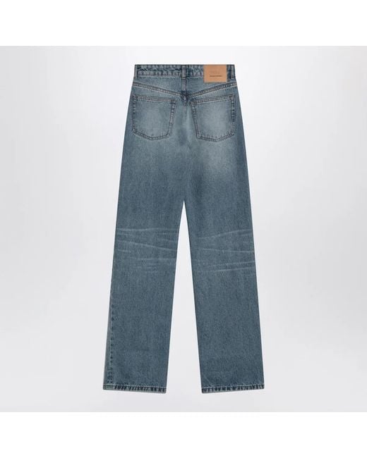 AMI Blue Wide-Leg Jeans
