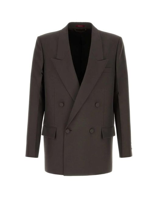 Gucci Black Double-Breasted Peak-Lapels Blazer for men