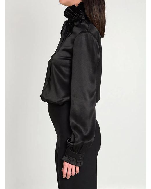 Gucci Black Ruffled Blouse