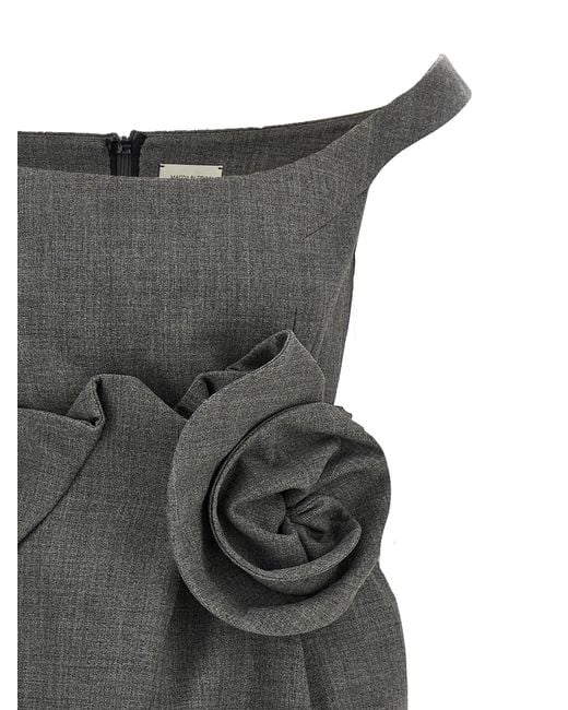 Magda Butrym Gray 3D Flower Dress