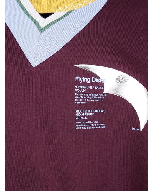 Kolor Purple "Cut & Sew 07" V Neck Sweater for men