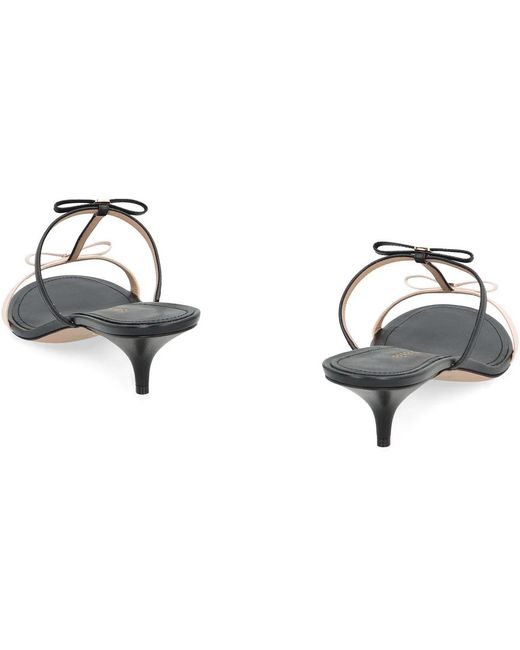 Ferragamo Black Mini Bow Leather Mules