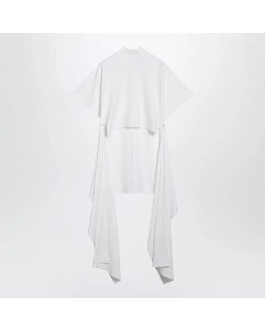 Alaïa White Alaia Asymmetric Cotton Jersey Tshirt