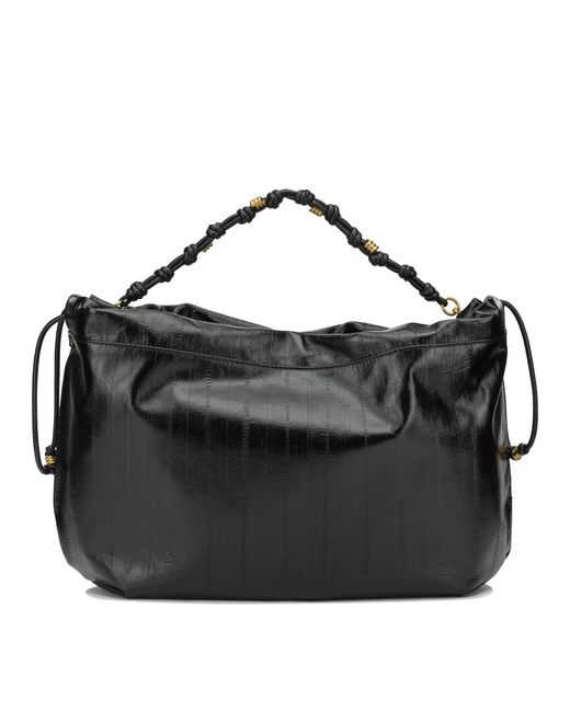 Gianni Chiarini Black Cow Leather Polyester Polyurethane Cotton Polyester Shoulder Bags