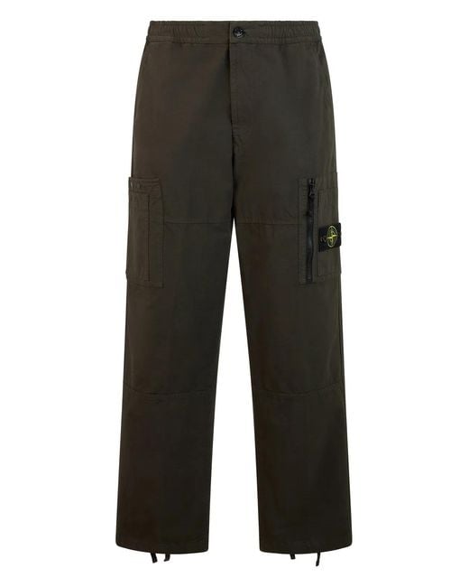 Stone Island Black Pants With Pockets