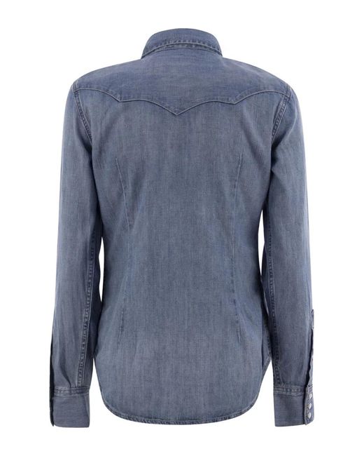 Polo Ralph Lauren Blue Denim Western Shirt